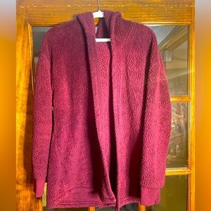 Fleece Hooded Cardigan-style Jacket